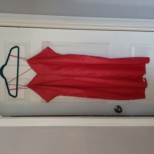 Sexy red leather like dress